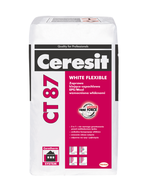 Zdjęcie: Zaprawa klejowo-szpachlowa CT87 biała 25 kg CERESIT
