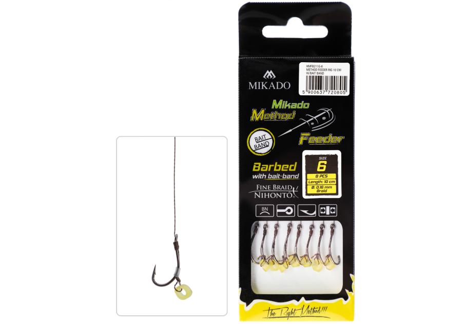 Zdjęcie: Przypon Method feeder z gumką hak z zadziorem 8 szt. MIKADO