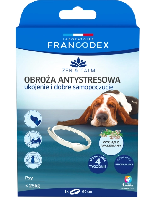 Zdjęcie: Obroża antystresowa z walerianą dla psów poniżej 25 kg, 60 cm FRANCODEX