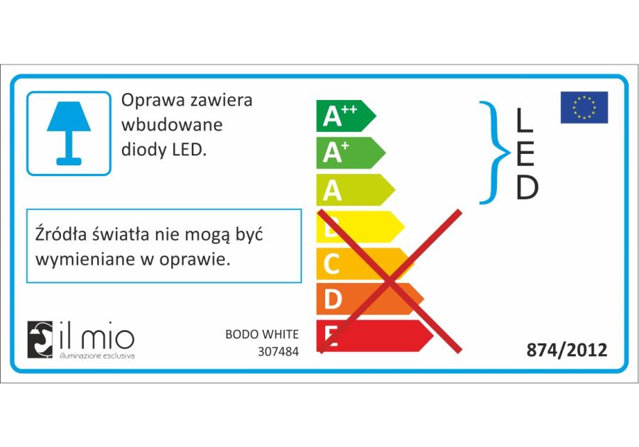 Zdjęcie: Lampa wisząca Bodo 20 W biała IL MIO