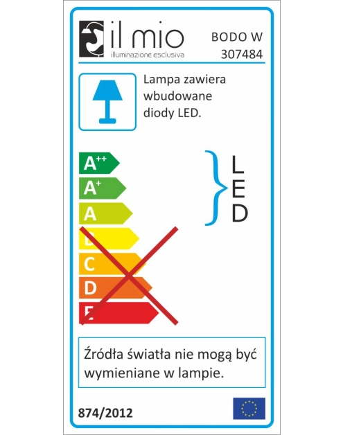 Zdjęcie: Lampa wisząca Bodo 20 W biała IL MIO