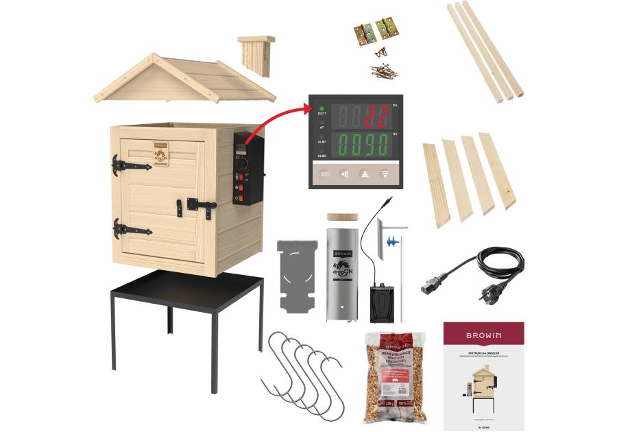 Zdjęcie: Wędzarnia drewniana elektryczna dragON Wood E11 BROWIN