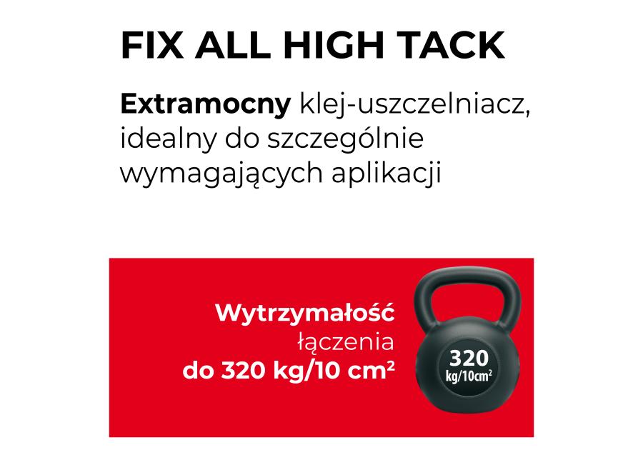 Zdjęcie: Klej uszczelniacz hybrydowy Fix All High Tack 290 ml biały SOUDAL