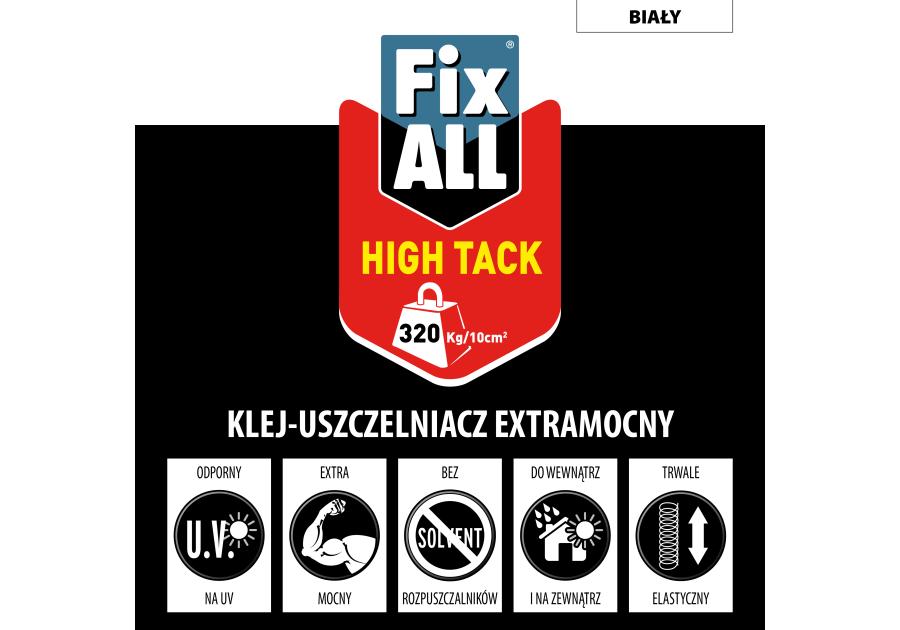 Zdjęcie: Klej uszczelniacz hybrydowy Fix All High Tack 290 ml biały SOUDAL