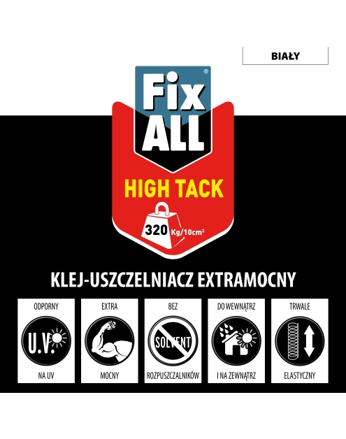 Zdjęcie: Klej uszczelniacz hybrydowy Fix All High Tack 290 ml biały SOUDAL