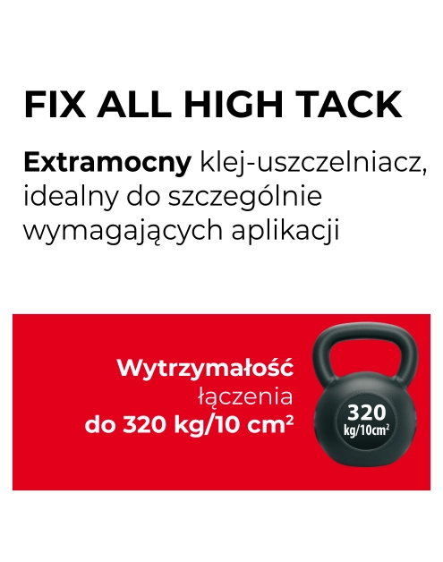 Zdjęcie: Klej uszczelniacz hybrydowy Fix All High Tack 290 ml biały SOUDAL
