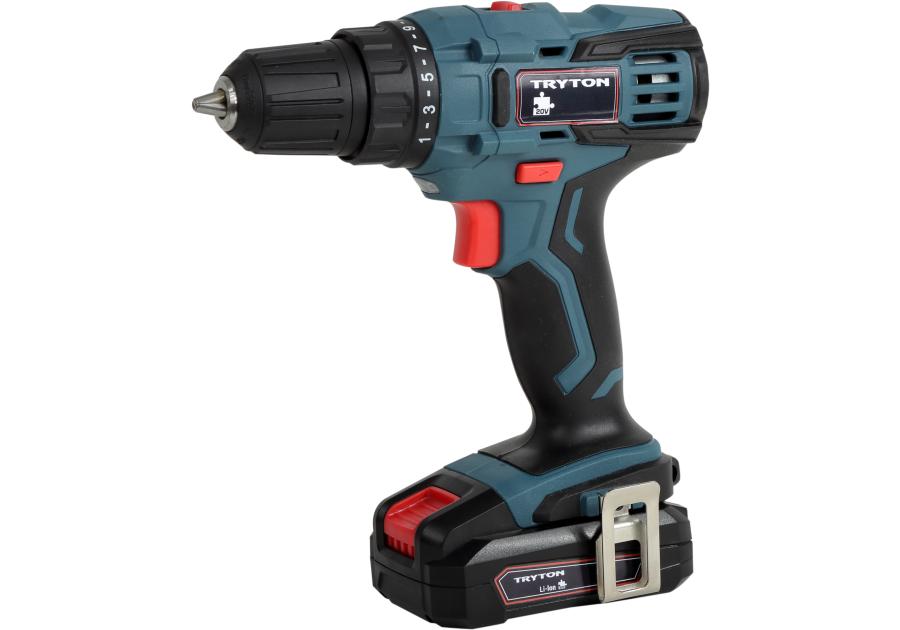 Zdjęcie: Wiertarko-wkrętarka, li-ion, 1 aku, ładowarka 3-5h, system 20 V TRYTON