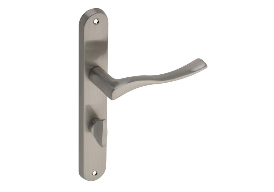 Zdjęcie: Klamka wewnętrzna Volatis DH-94A szyld długi WC-P nikiel szczotkowany GAMET BASIC LINE