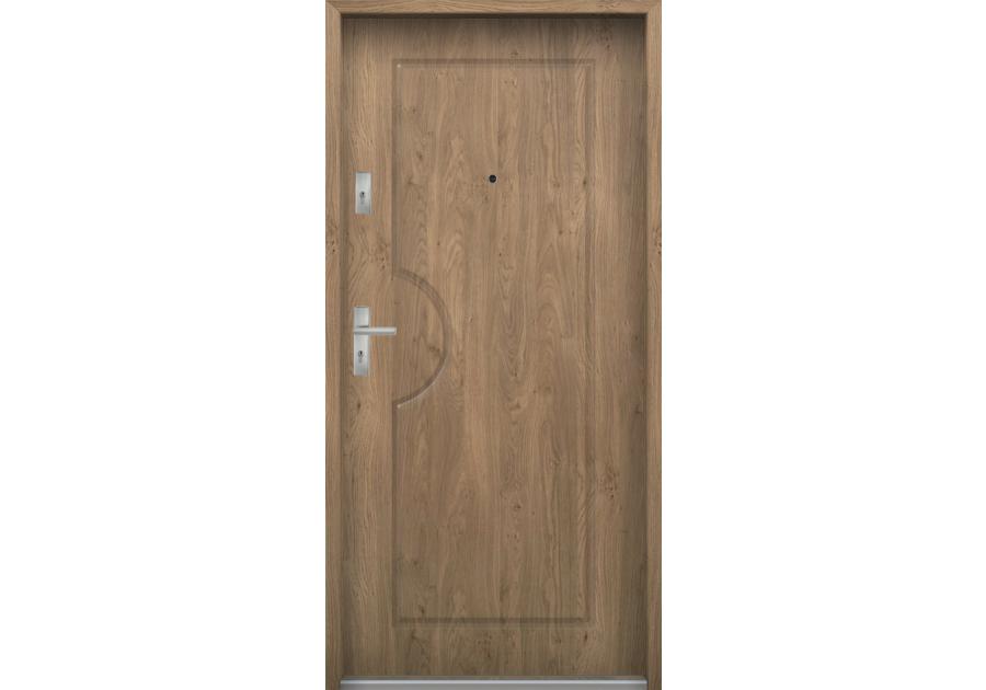 Zdjęcie: Drzwi wejściowe do mieszkań Bastion T-19 Dąb 80 cm prawe ODR KR CENTER
