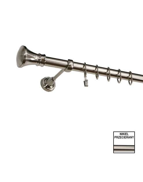 Zdjęcie: Karnisz pojedynczy Zeus fi 25 mm - 320 cm colloseum nikiel KARWEL