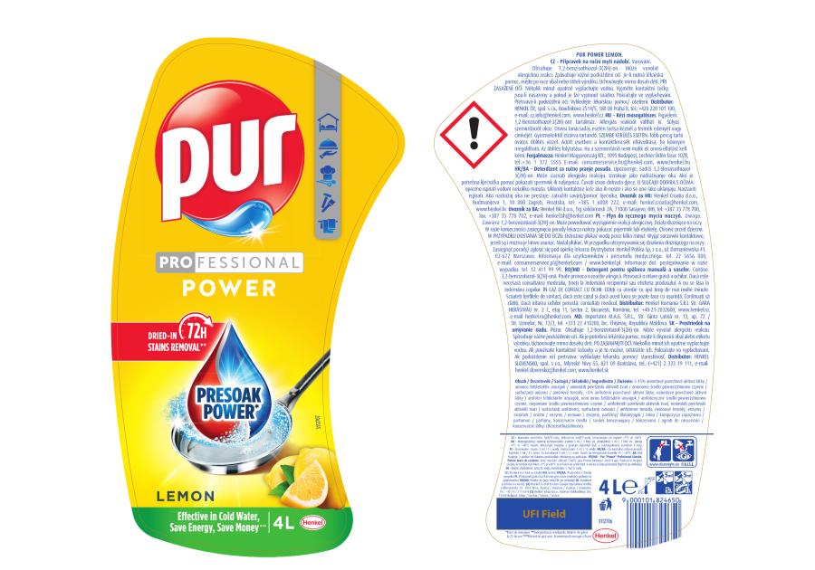 Zdjęcie: Płyn do mycia naczyń 4 L cytrynowy PUR