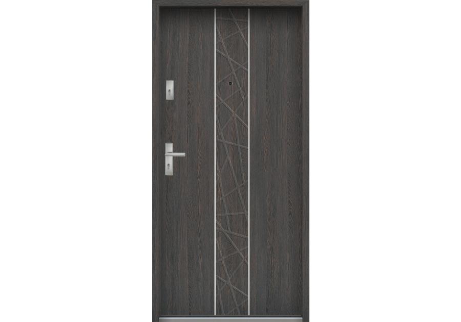 Zdjęcie: Drzwi wejściowe do mieszkań Bastion A-40 Wenge deska 80 cm prawe ODO KR CENTER