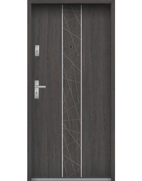 Zdjęcie: Drzwi wejściowe do mieszkań Bastion A-40 Wenge deska 80 cm prawe ODO KR CENTER