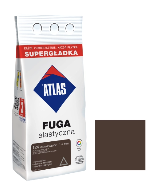 Zdjęcie: Fuga elastyczna kolor 124 ciemne wenge, alubag 2 kg ATLAS