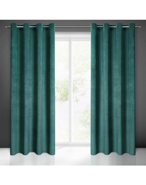 Zdjęcie: Zasłona gotowa Eliza 140x250 cm ciemnomiętowy EUROFIRANY