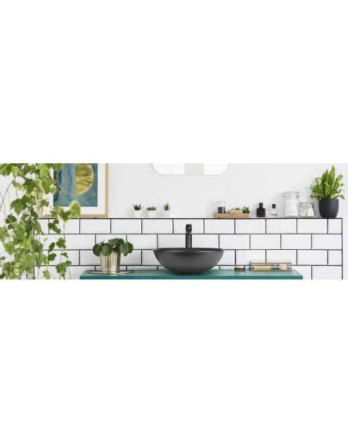 Zdjęcie: Wysoka bateria umywalkowa Siros czarna INVENA