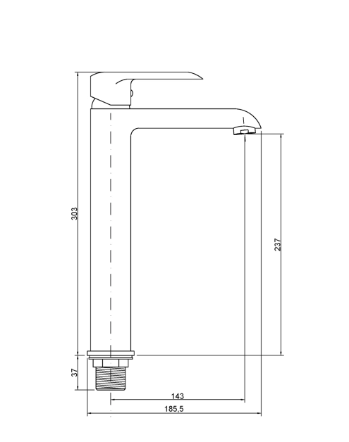 Zdjęcie: Wysoka bateria umywalkowa Siros czarna INVENA