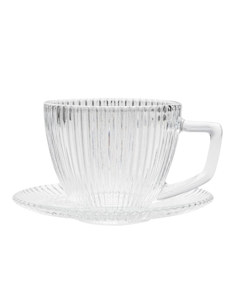 Zdjęcie: Filiżanka szklana Selena 250 ml ze spodkiem w opasce ALTOM DESIGN