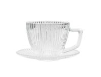 Zdjęcie: Filiżanka szklana Selena 250 ml ze spodkiem w opasce ALTOM DESIGN