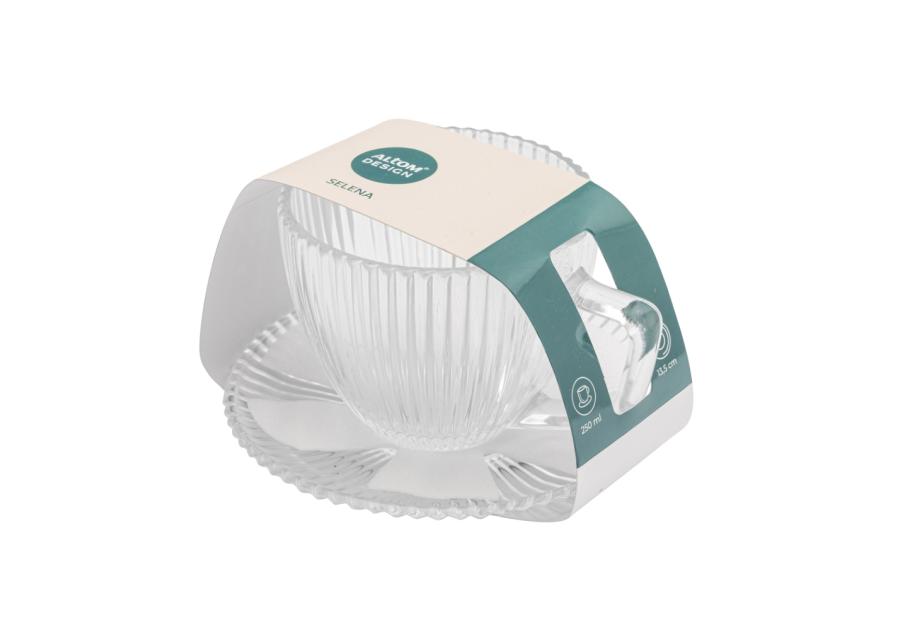 Zdjęcie: Filiżanka szklana Selena 250 ml ze spodkiem w opasce ALTOM DESIGN