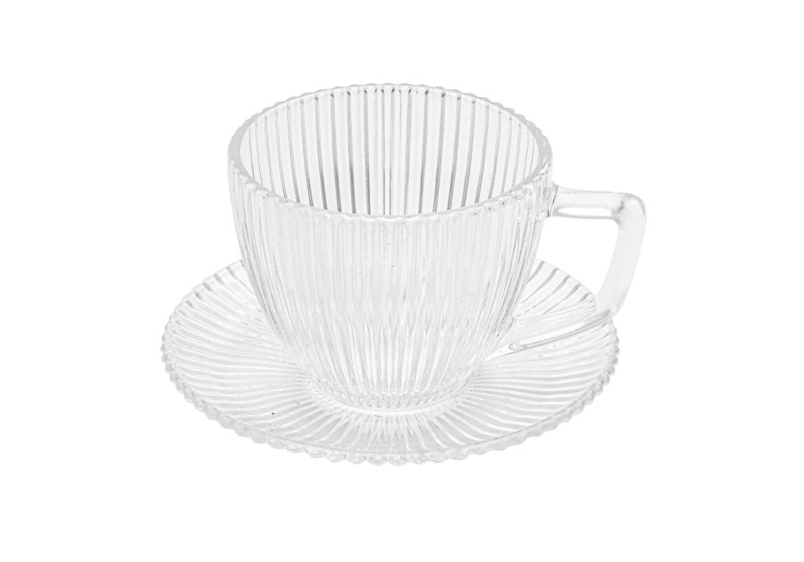 Zdjęcie: Filiżanka szklana Selena 250 ml ze spodkiem w opasce ALTOM DESIGN