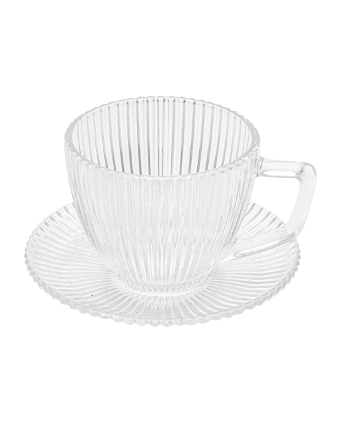 Zdjęcie: Filiżanka szklana Selena 250 ml ze spodkiem w opasce ALTOM DESIGN