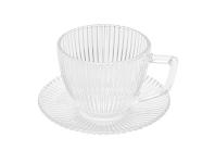 Zdjęcie: Filiżanka szklana Selena 250 ml ze spodkiem w opasce ALTOM DESIGN