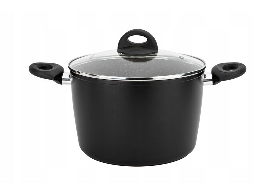 Zdjęcie: Garnek wysoki z pokrywką Arras z powłoką Qualum Basic Stone Edition 24 cm AMBITION