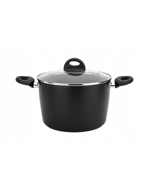 Zdjęcie: Garnek wysoki z pokrywką Arras z powłoką Qualum Basic Stone Edition 24 cm AMBITION