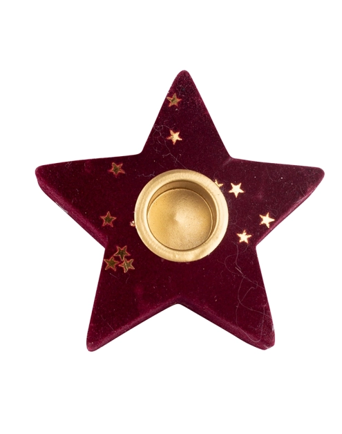 Zdjęcie: Świecznik Gwiazda bordowy ze złotem 9,5x9x2,5 cm ALTOMDESIGN