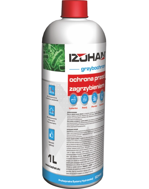 Zdjęcie: Grzybochron 1L preparat do zabezpieczania przed porażeniem grzybami i pleśnią IZOHAN