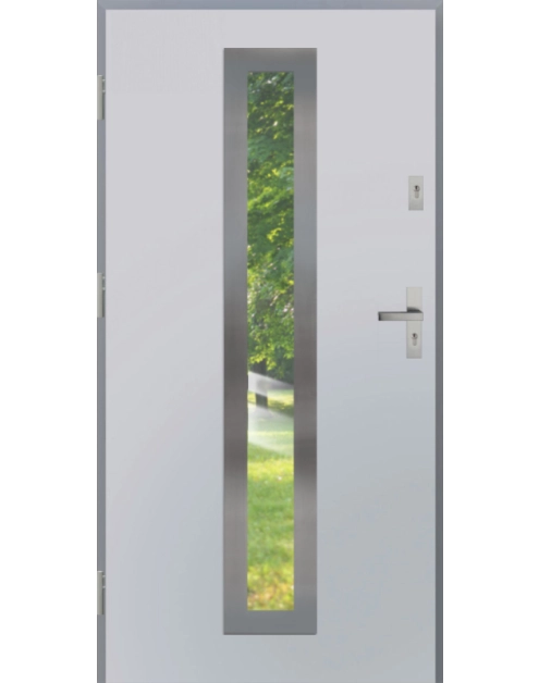 Zdjęcie: Drzwi zewnętrzne stalowo-drewniane Disting Otello 03 Biały 90 cm lewe KR CENTER