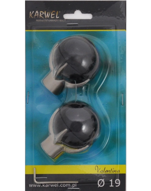 Zdjęcie: Końcówka karnisza Valentina fi 19 mm 2 szt stella nikiel KARWEL