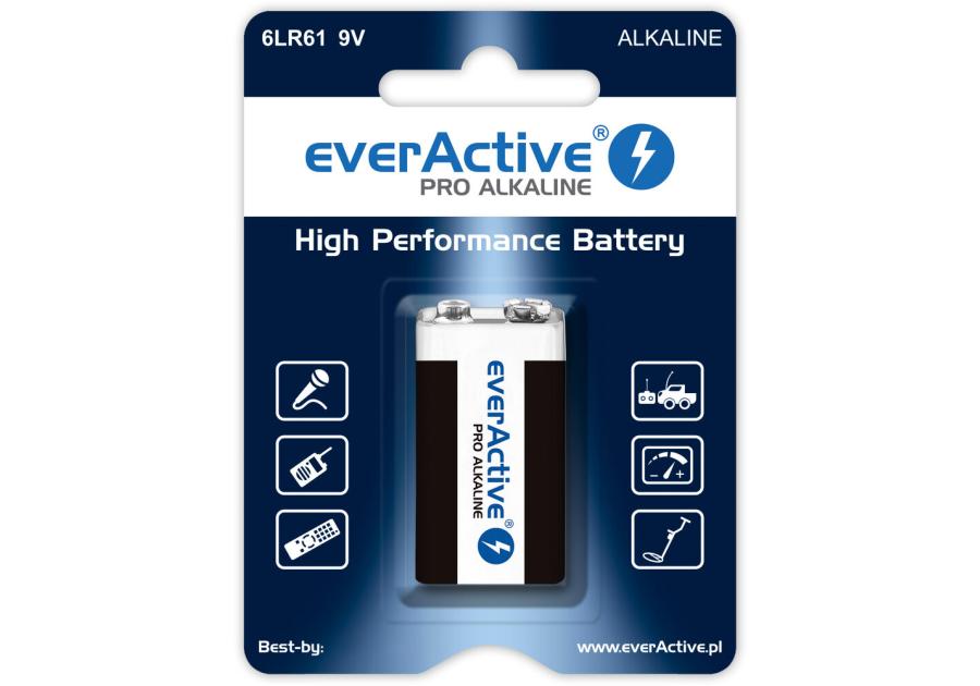 Zdjęcie: Bateria 6LR61 9V 1BL Pro Alkaline EVERACTIVE