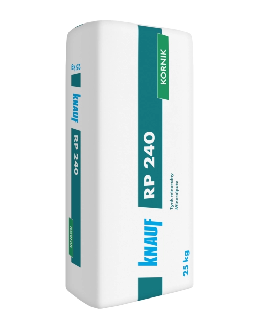 Zdjęcie: Tynk mineralny kornik na elewacje i do wnętrz RP 240 25 kg biały 2 mm KNAUF