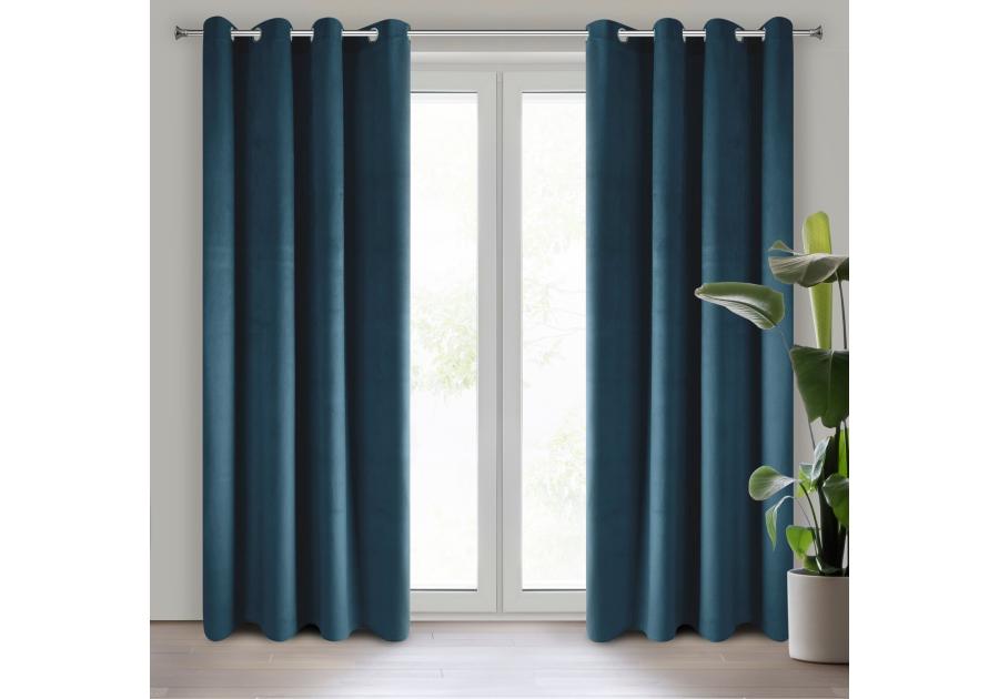 Zdjęcie: Zasłona gotowa Pierre 140x250 cm granatowy EUROFIRANY