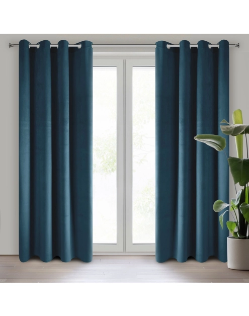 Zdjęcie: Zasłona gotowa Pierre 140x250 cm granatowy EUROFIRANY