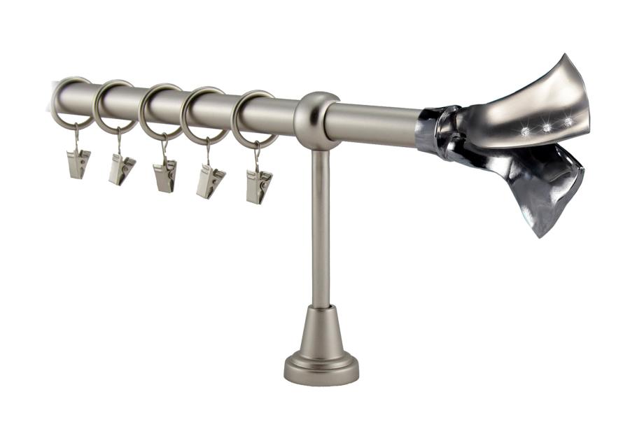 Zdjęcie: Karnisz pojedynczy Valentina fi 19 mm - 200 cm angelo ali satyna/chrom folia KARWEL