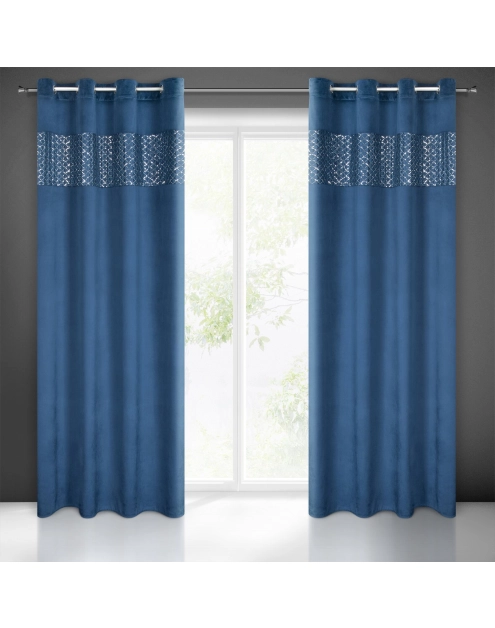 Zdjęcie: Zasłona gotowa Margot 140 x 250 cm granatowy EUROFIRANY