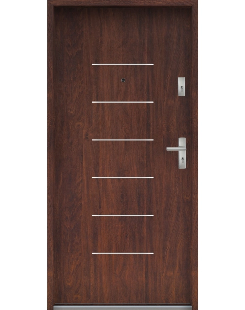 Zdjęcie: Drzwi wejściowe do mieszkań Bastion A-39 Kasztan 80 cm lewe ODP KR CENTER