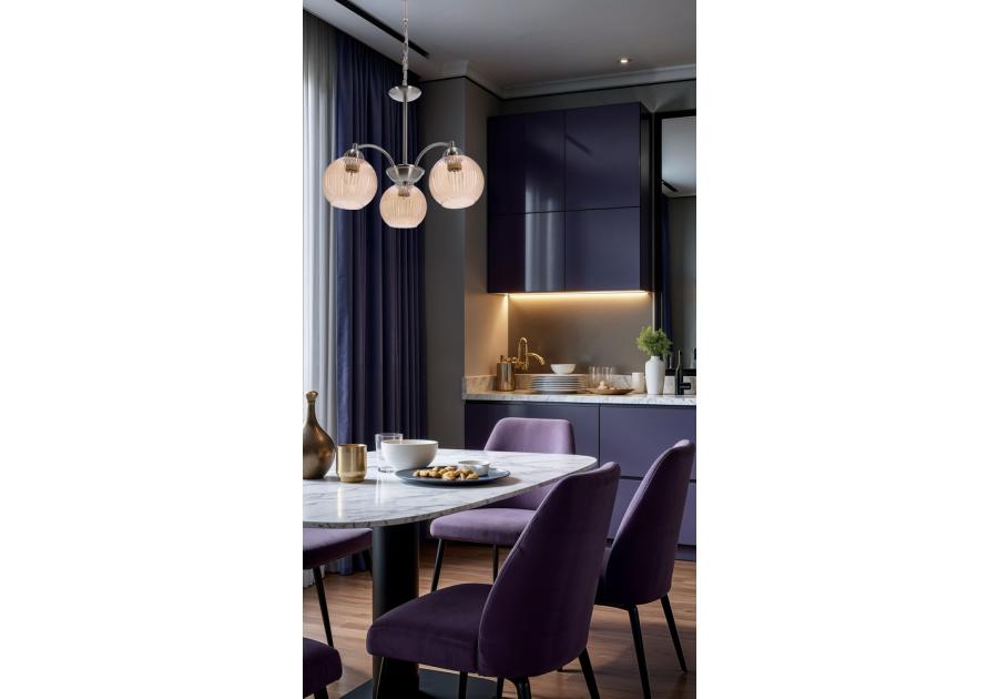 Zdjęcie: Lampa wisząca Medina 3x60 W E27 srebrny+bursztynowy CANDELLUX