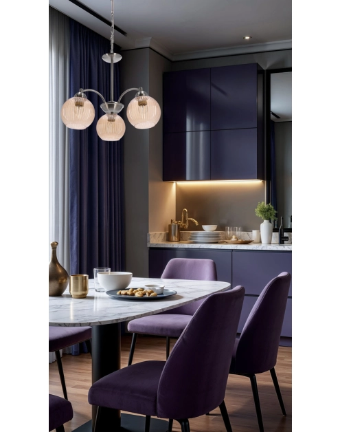 Zdjęcie: Lampa wisząca Medina 3x60 W E27 srebrny+bursztynowy CANDELLUX