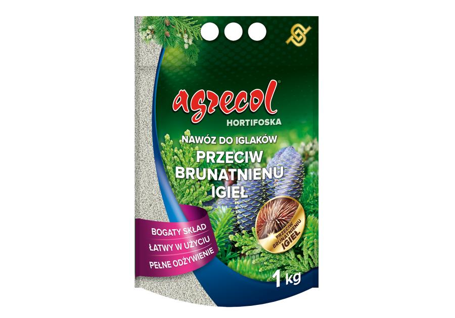 Zdjęcie: Nawóz do iglaków przeciw brunatnieniu igieł Hortifoska 1 kg AGRECOL