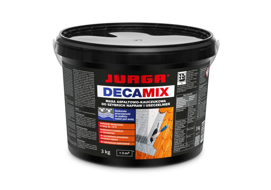 Zdjęcie: Szpachla asfaltowo-kauczukowa do szybkich napraw Decamix 3 kg JURGA