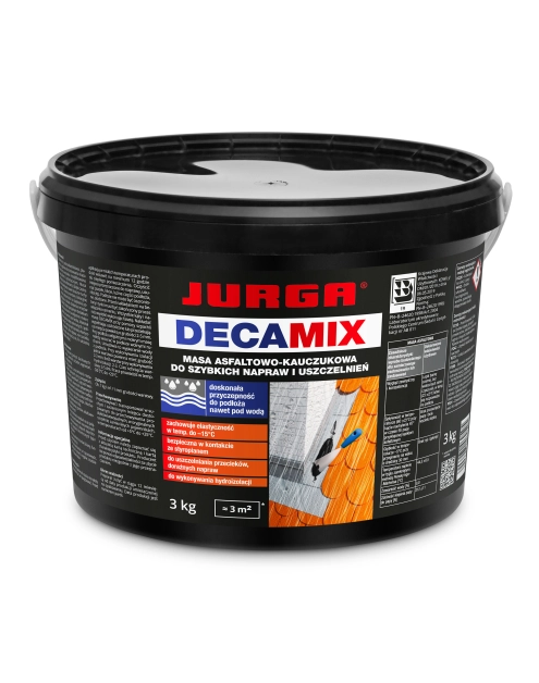 Zdjęcie: Szpachla asfaltowo-kauczukowa do szybkich napraw Decamix 3 kg JURGA
