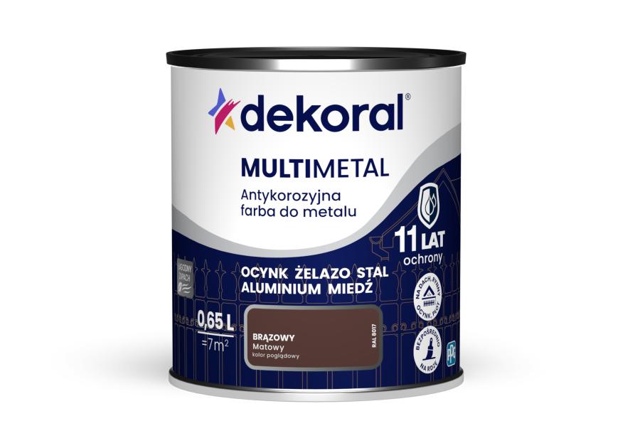 Zdjęcie: Farba do metalu Multimetal brązowa 0,65 L DEKORAL