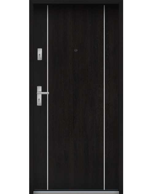 Zdjęcie: Drzwi wejściowe do mieszkań Bastion A-34 Heban 80 cm prawe ODO KR CENTER