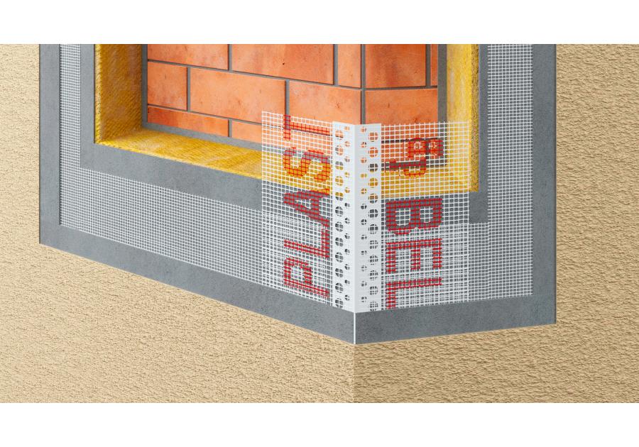 Zdjęcie: Kątownik PVC uniwersalny z siatką, na rolce BP4S L25 m BELLA PLAST