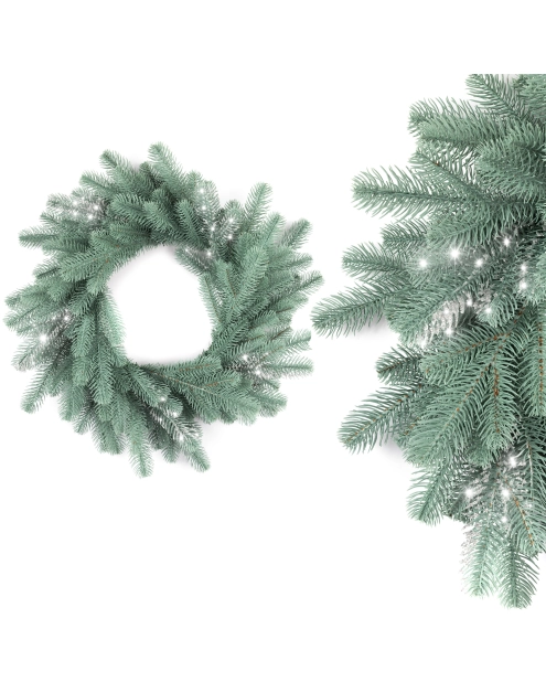 Zdjęcie: Wieniec bożonarodzeniowy Cristal srebrny świerk SONIC