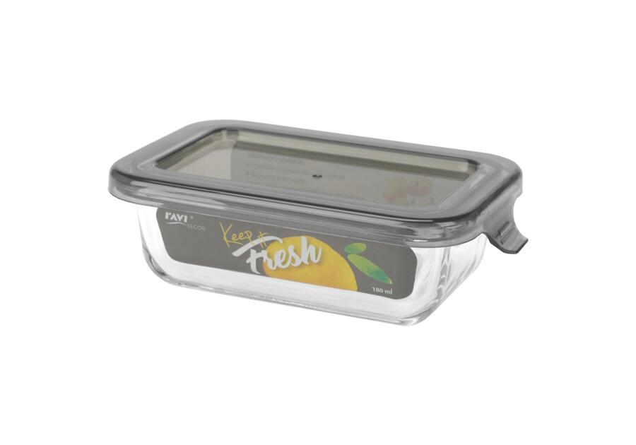 Zdjęcie: Pojemnik ze szkła żaroodpornego 180 ml prostokąt, wzór Grey, Keep it fresh DECOR